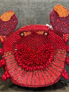 Viral Made in India Beaded Red Crab Bag Summer Beach